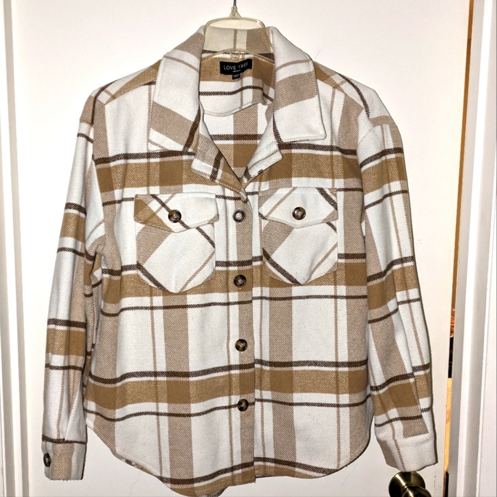 LOVE TREE gold/cream/brown Jacket / Shirt  MEDIUM